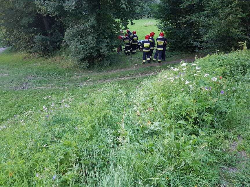 Wypadek motocyklisty na ul.Nadrzecznej we Wrocance