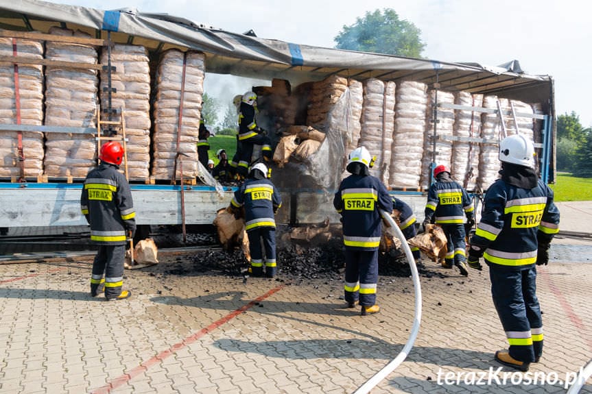Samozapłon węgla drzewnego w Dukli