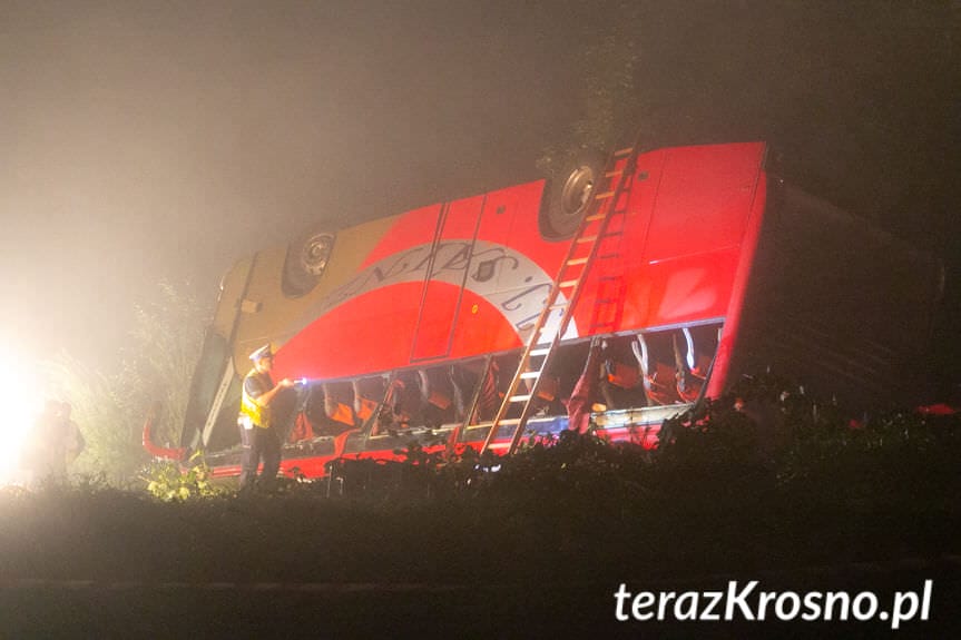 Tragiczny wypadek autobusu w Leszczawie Dolnej