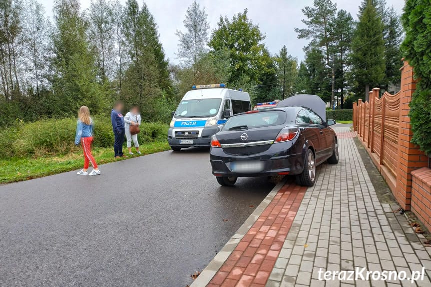 Zderzenie dwóch samochodów osobowych w Dukli