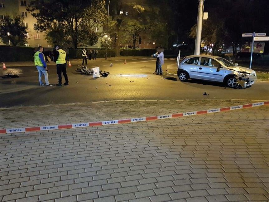 Zderzenie motorowerzysty z samochodem osobowym  w Jaśle