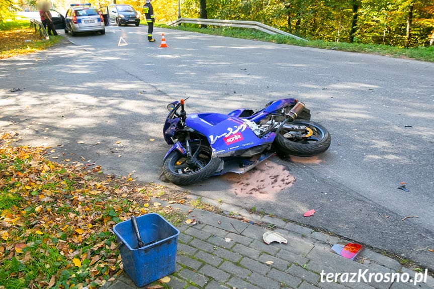 Zderzenie motocykla z samochodem w miejscowości Potok