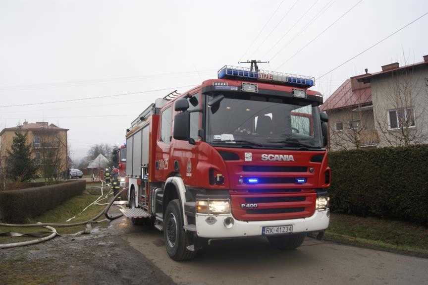 Pożar domu w Bóbrce