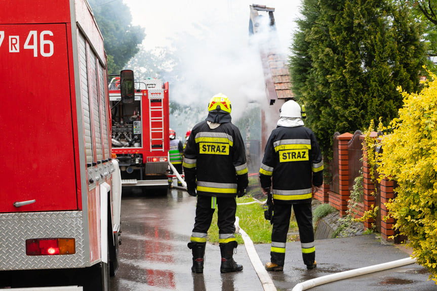 Pożar domu w Samoklęskach