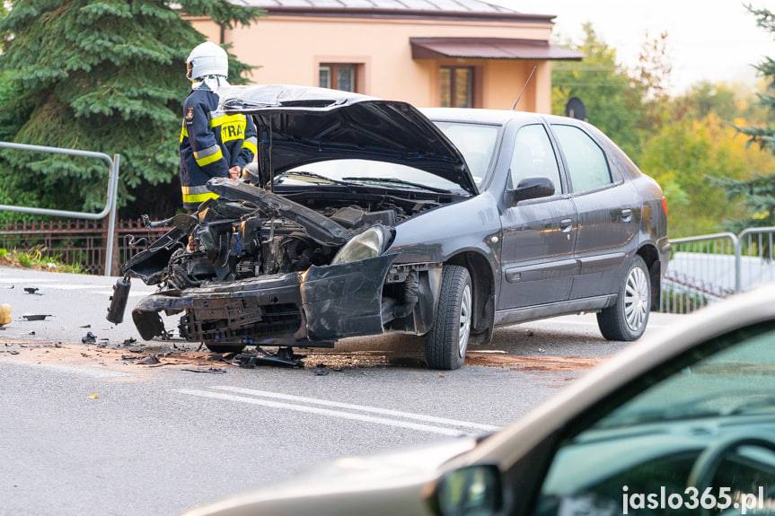 Wypadek w Szebniach na DK28
