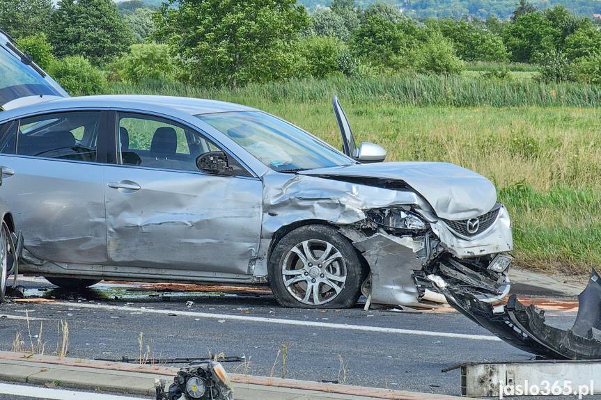 Wypadek na Bieszczadzkiej w Jaśle. Zderzenie trzech samochodów