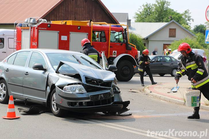 Zderzenie na skrzyżowaniu w Krośnie
