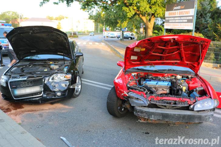 Zderzenie dwóch samochodów w Polance