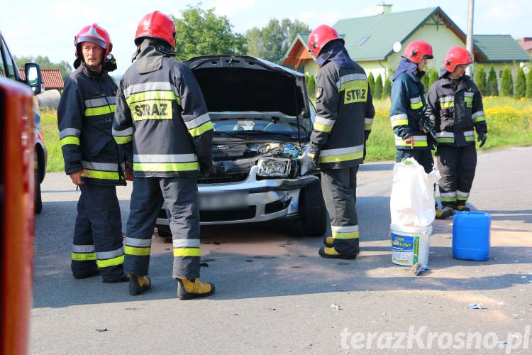 Zderzenie dwóch volkswagenów w Odrzykoniu