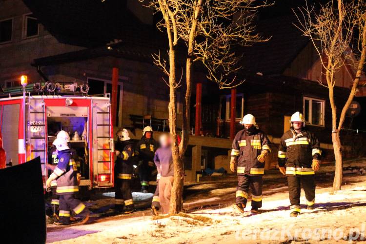 Pożar domu w Łękach Strzyżowskich