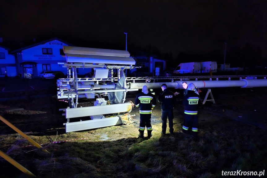 Maszt sieci Play w Krośnie podpalony