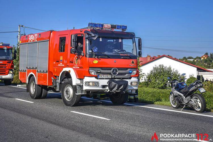 Zderzenie motocyklisty z osobówką w Miejscu Piastowym