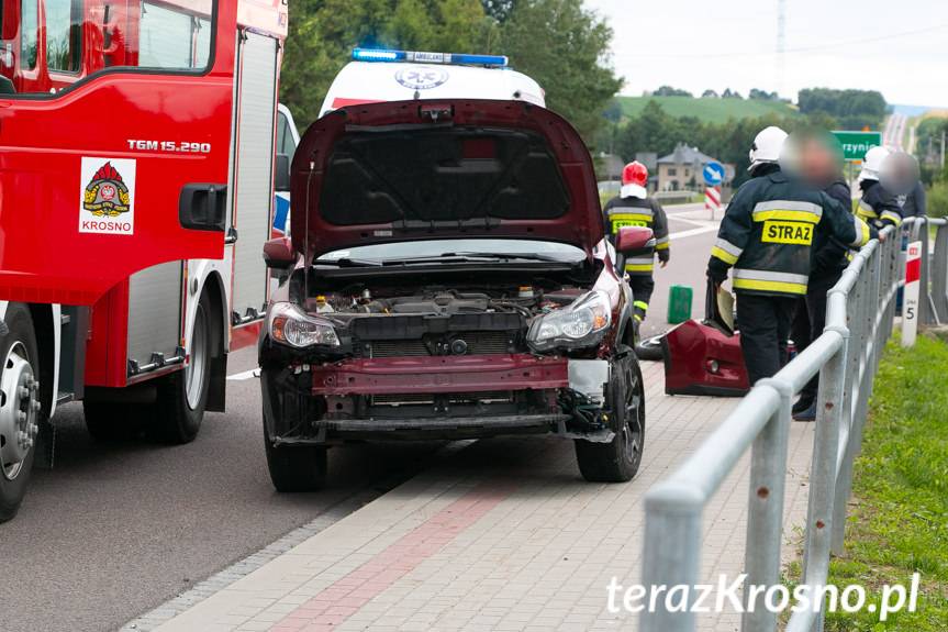 Zderzenie motocykla z samochodem w Komborni