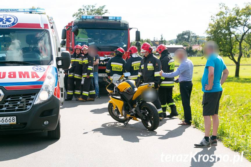 Zderzenie motocykla z samochodem w Odrzykoniu