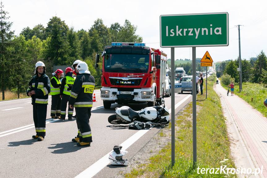 Zderzenie motocyklisty z samochodem w Komborni
