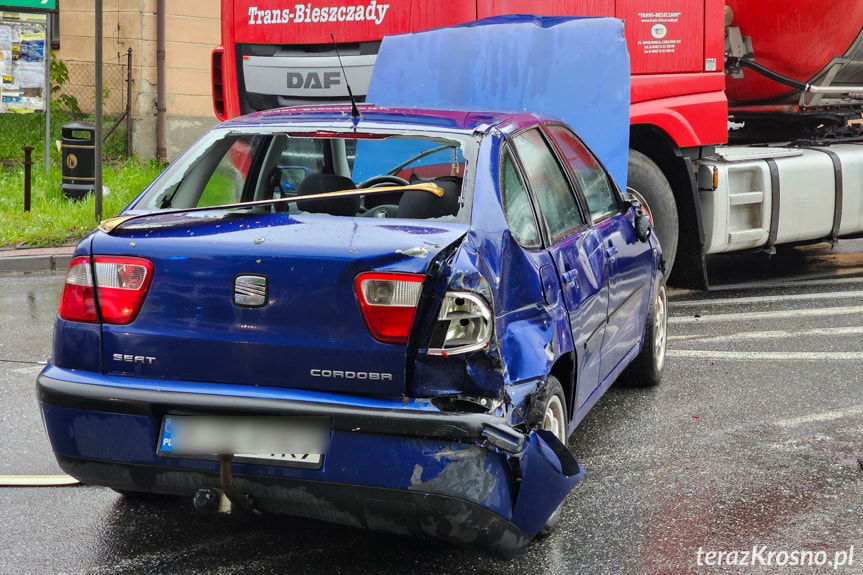 Zderzenie trzech samochodów w Dukli
