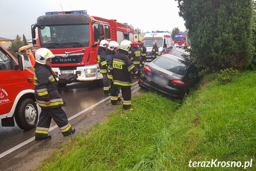 Czołowe zderzenie w Korczynie
