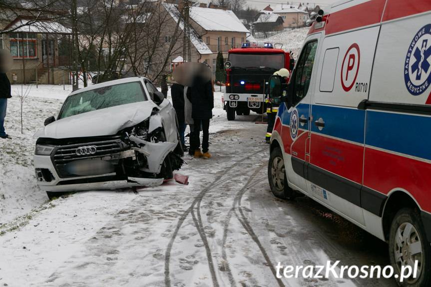 Wypadek w Leśniówce, zderzenie dwóch samochodów