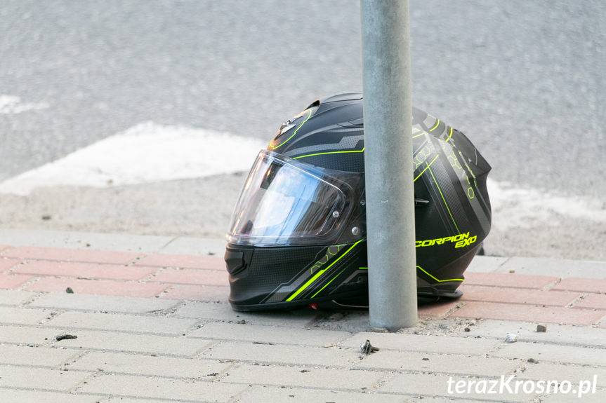 Wypadek z udziałem motocyklisty