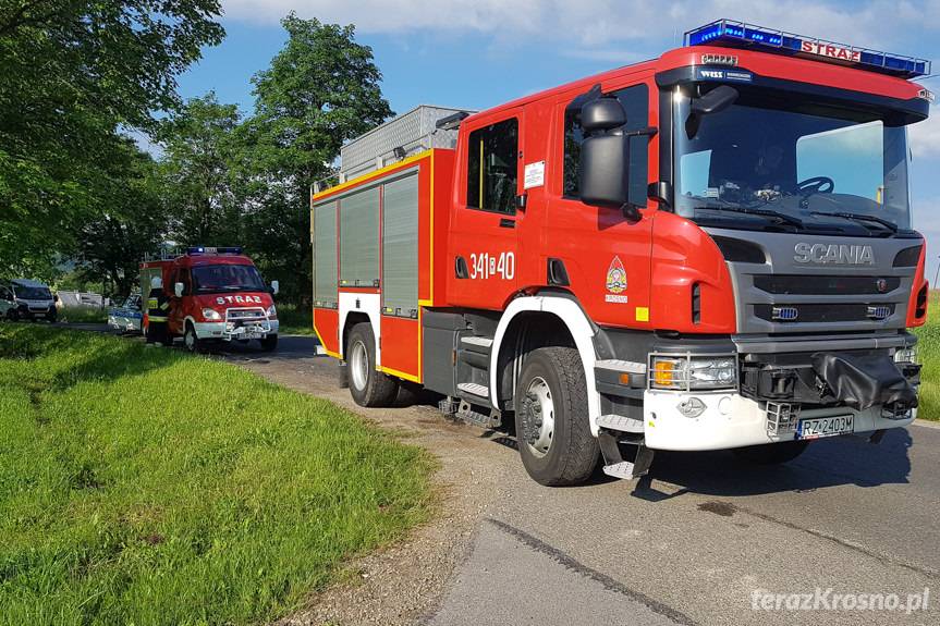 Zderzenie dwóch samochodów w Krasnej