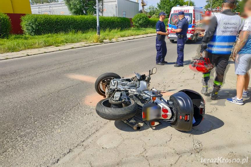 Wypadek na Pużaka, zderzenie motocykla i samochodu
