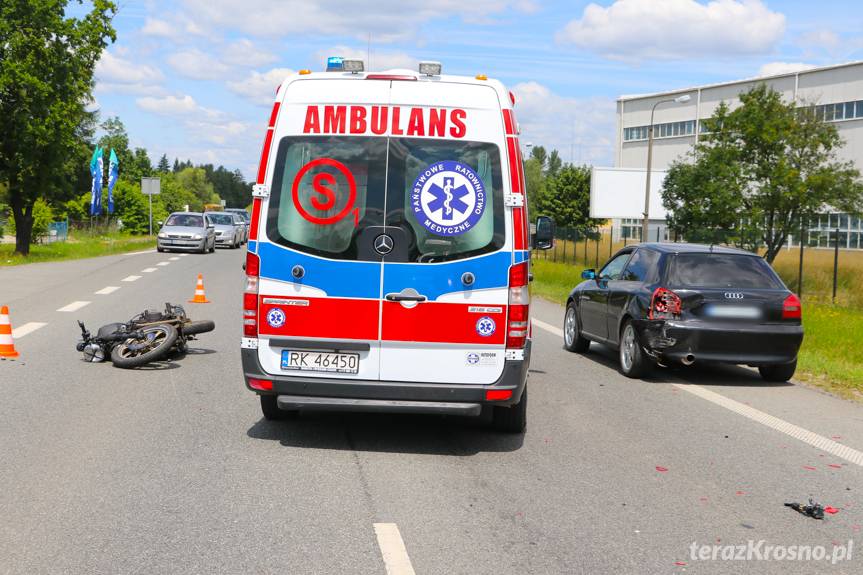 Zderzenie na DK28, motocyklista w szpitalu