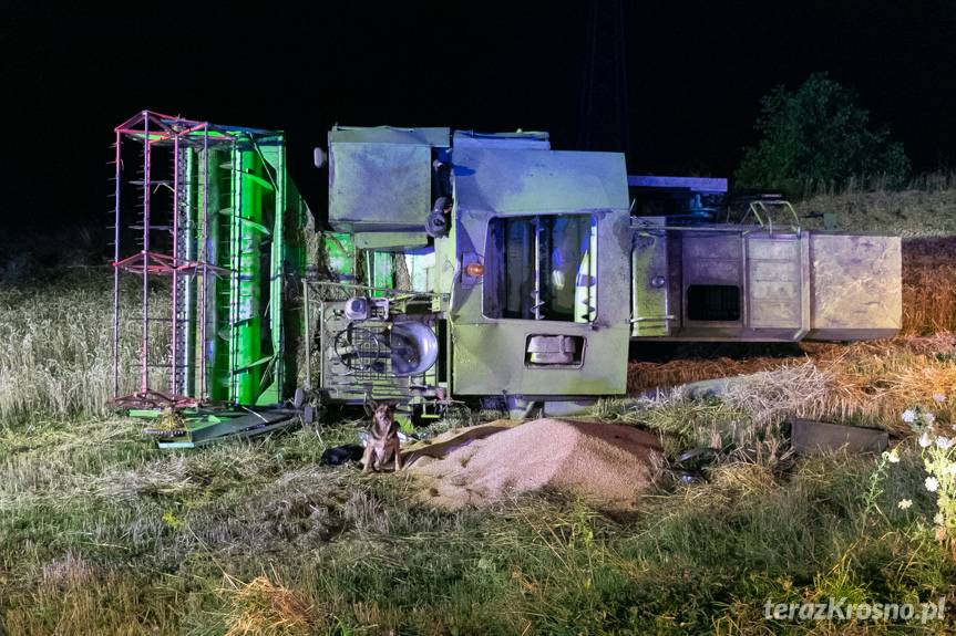 REGION. Wypadek w Sowinie. Kombajn przewrócił się na polu i przygniótł mężczyznę