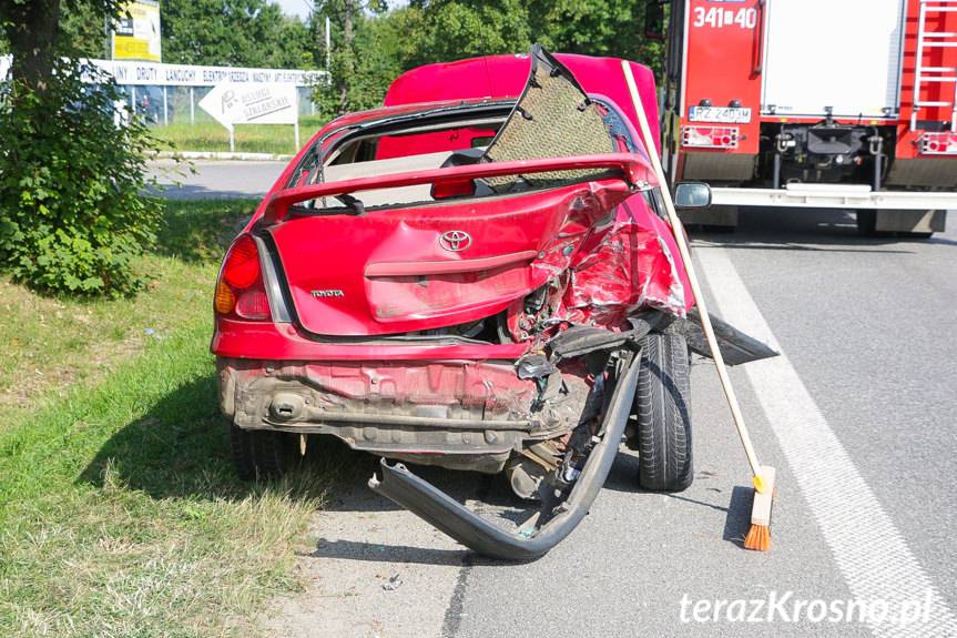 Wypadek w Krośnie, jedna osoba poszkodowana