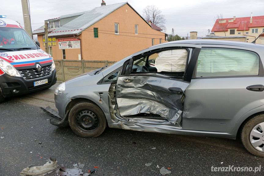 Zderzenie renault i fiata w Rymanowie
