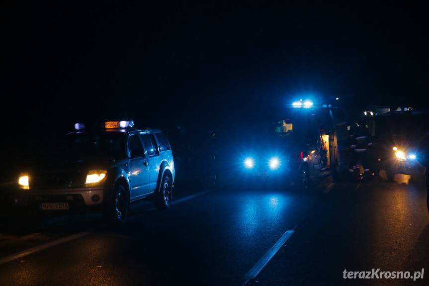 Wypadek w Klimkówce, potrącony pieszy 
