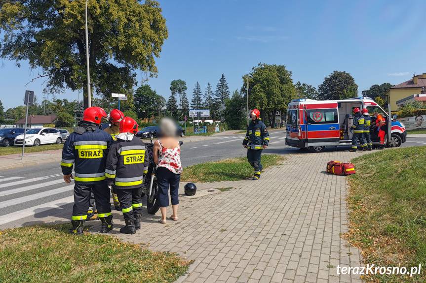Zderzenie motocykla i samochodu na ulicy Bursaki