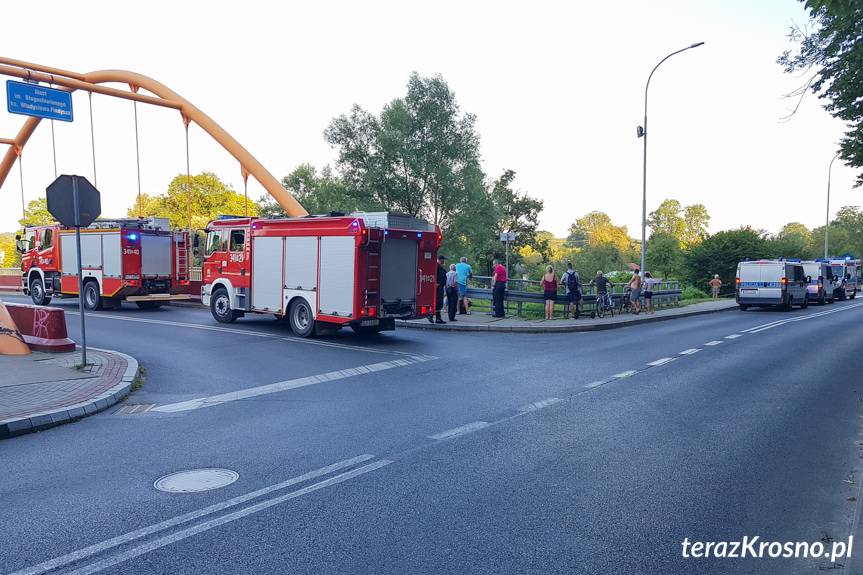 Wypadek wędkarza, wpadł do Wisłoka