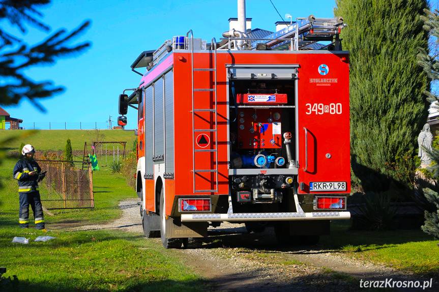 Pożar w domu w Klimkówce