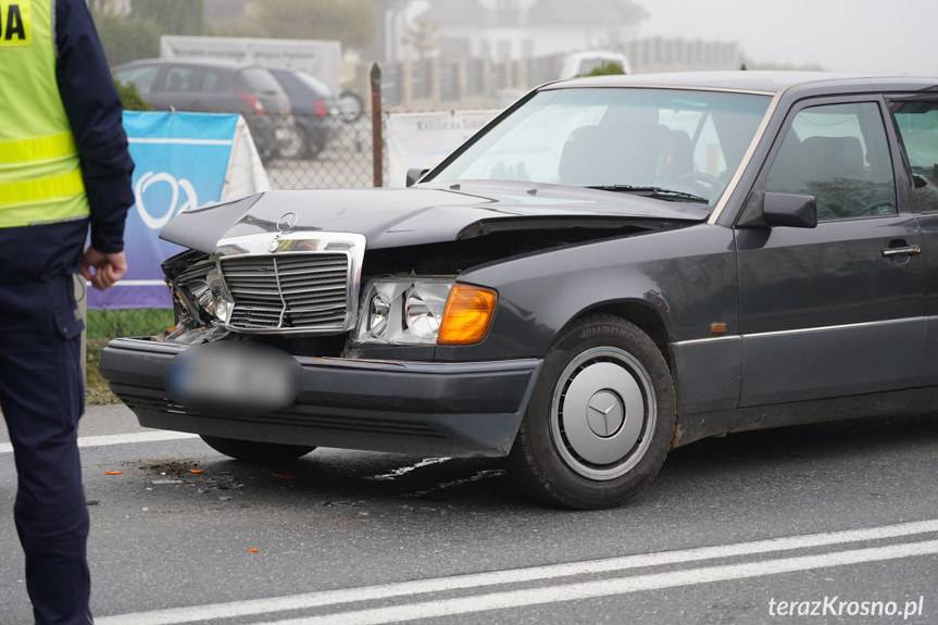 Zderzenie osobówki i ciężarówek w Miejscu Piastowym