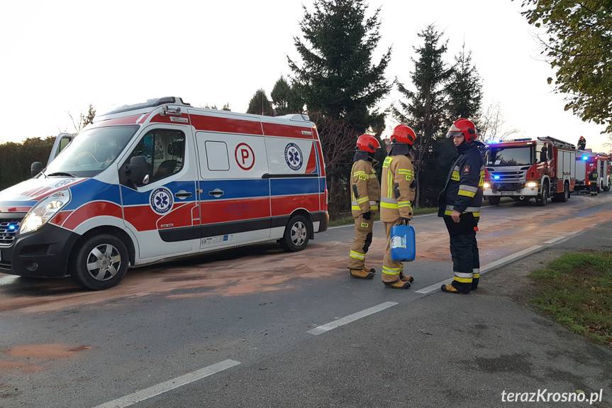 Czołowe zderzenie w Korczynie