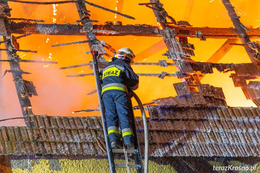 Pożar budynku gospodarczego w Klimkówce