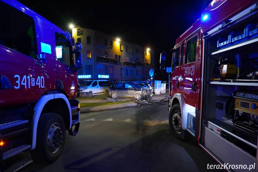 Zderzenie trzech samochodów na Sikorskiego