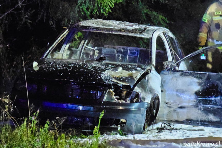 Pożar samochodu w Zboiskach