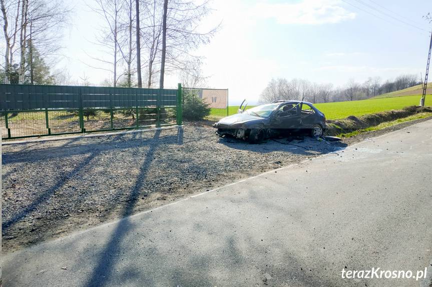 Wypadek w Komborni, dachowanie hondy
