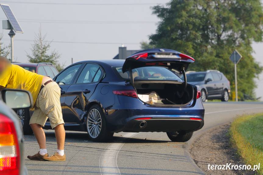 Kolizja daewoo i alfy romeo w Iskrzyni