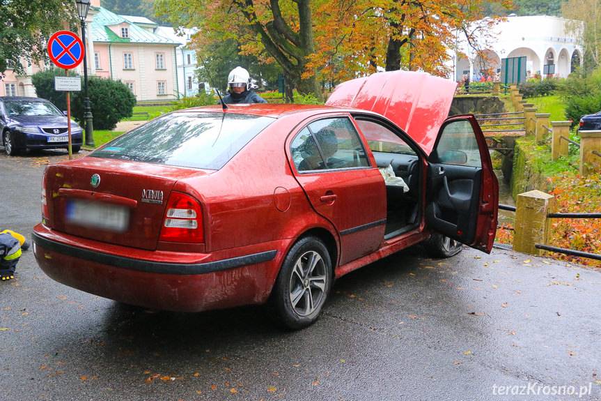 Kolizja w Iwoniczu-Zdroju, wjechał w bariery mostu