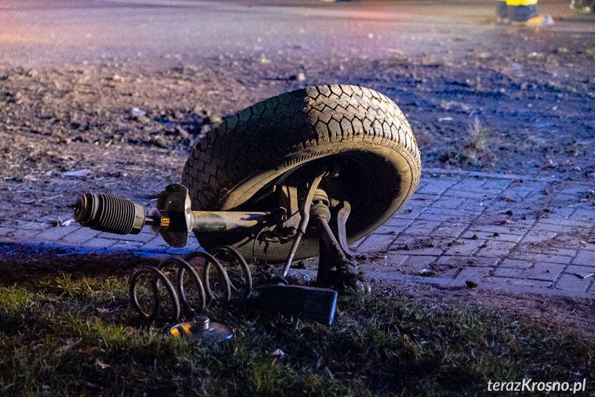 Kompletnie pijany wypadł z drogi dostawczakiem