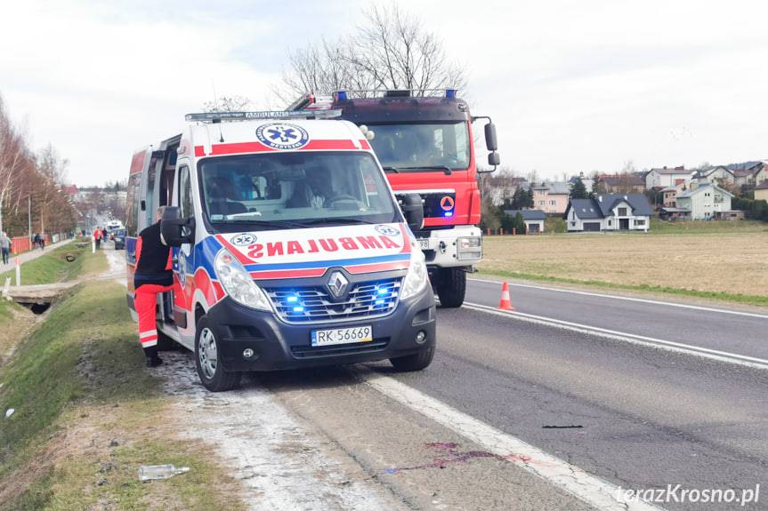 Rymanów. Potrącony pieszy miał blisko 2 promile, wtargnął na jezdnię