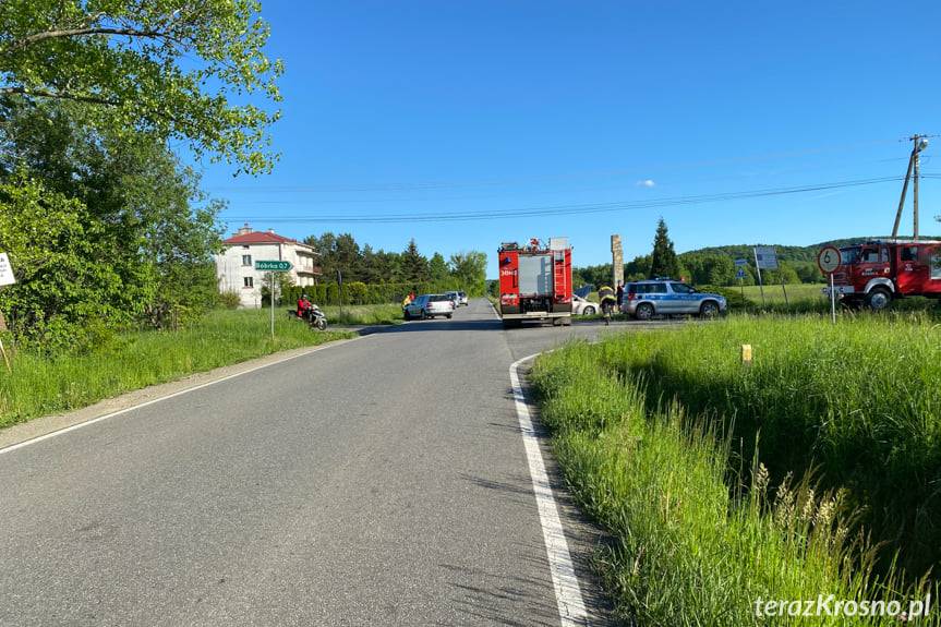 Kolizja w Bóbrce na skrzyżowaniu