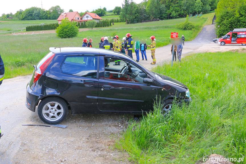 Zderzenie daewoo i fiata w Lubatówce