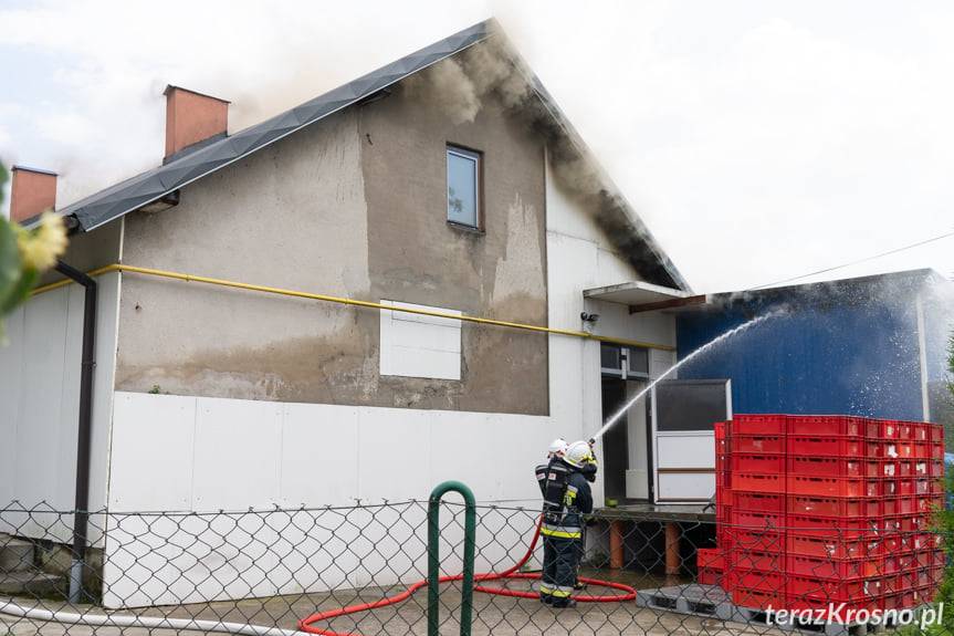 Pożar w budynku masarni w Bratkówce