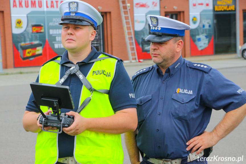 Policyjny dron z Rzeszowa na akcji w Krośnie