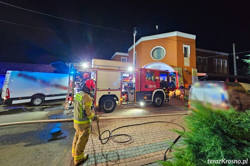 Pożar w hotelu w Krośnie