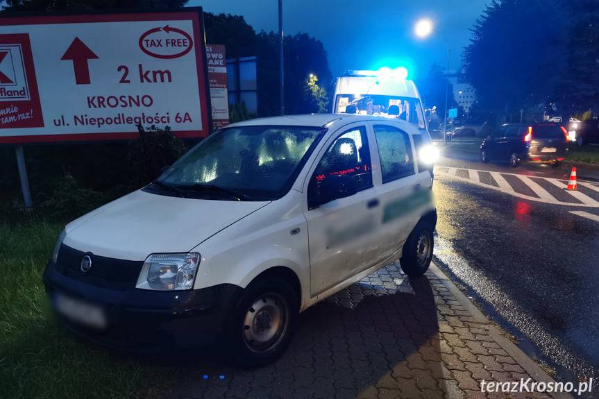 Zderzenie seata z fiatem na Krakowskiej w Krośnie