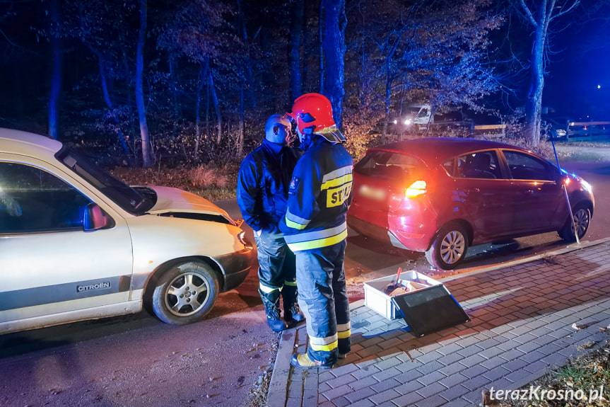 Zderzenie dwóch samochodów w Krościenku Wyżnym